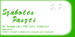 szabolcs paszti business card